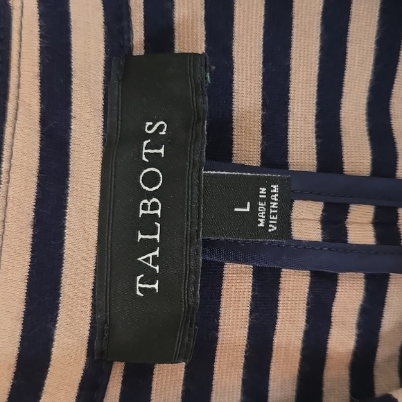 Talbots Navy Striped Knit Blazer Size Large - Picture 7 of 9